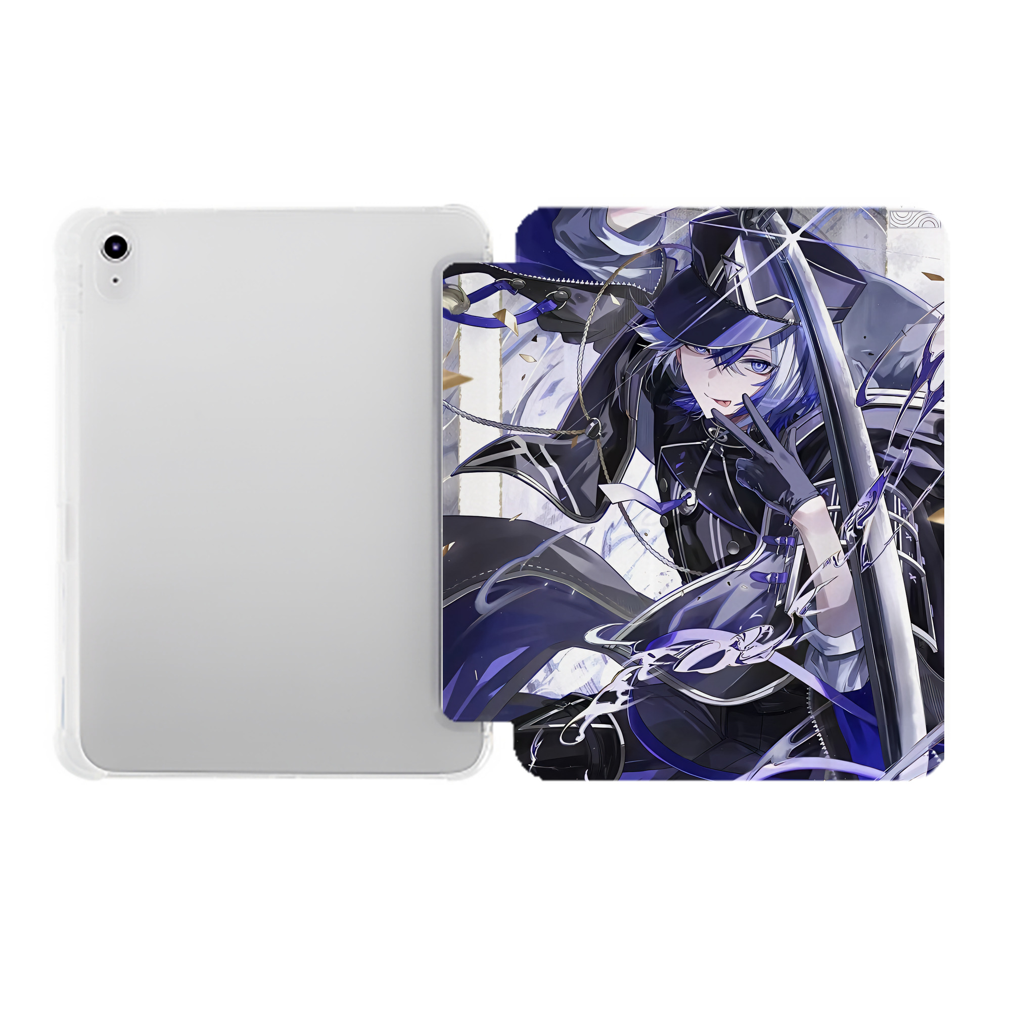 （画像用） 刀剣乱舞 Touken Ranbu IPad ケース ペン収納付き 三つ折りスタンド PUレザー×シリコン 対応機種9.5/10.5/10.9インチ